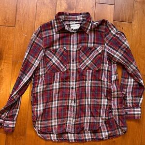 Women’s Denim and Supply Plaid Shirt - Red and Green